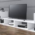 thumbnail image 6 of Cubicco Modern Engineered Wood TV Stand for TVs up to 55”, White, Veneer, 6 of 8