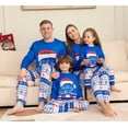 thumbnail image 1 of Christmas Pajamas Xmas Pjs Long Sleeve Blue Letter Printed Couples Family Matching Set Mother Kids Daughter Mommy Daddy 2023, 1 of 4