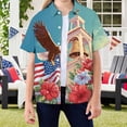 thumbnail image 2 of Staki 4th of July Outfits for Girl Girls American Flag Button Shirt 4th of July Short Sleeve Shirts 4T 5T 231T(Dark Purple,5-6 Years), 2 of 4