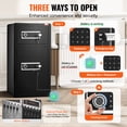 thumbnail image 3 of VEVOR Double Doors 5.5 cu.ft Safe Box with Key Lock & Password, Safe Lock Box with Fireproof Bag, Key Rack, LED Light,2 Height Adjustable and Removable Divider and 1 Cabinet for Money, Jewelry Black, 3 of 9