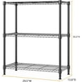 thumbnail image 3 of 750 lbs 3 Tier Storage Rack Metal Wire Shelving Unit, Storage Standing Shelf Organizer for Laundry Bathroom Kitchen Pantry Closet Garage Basement Utility Room, Black 35 x 70 x 90.17 (), 3 of 8
