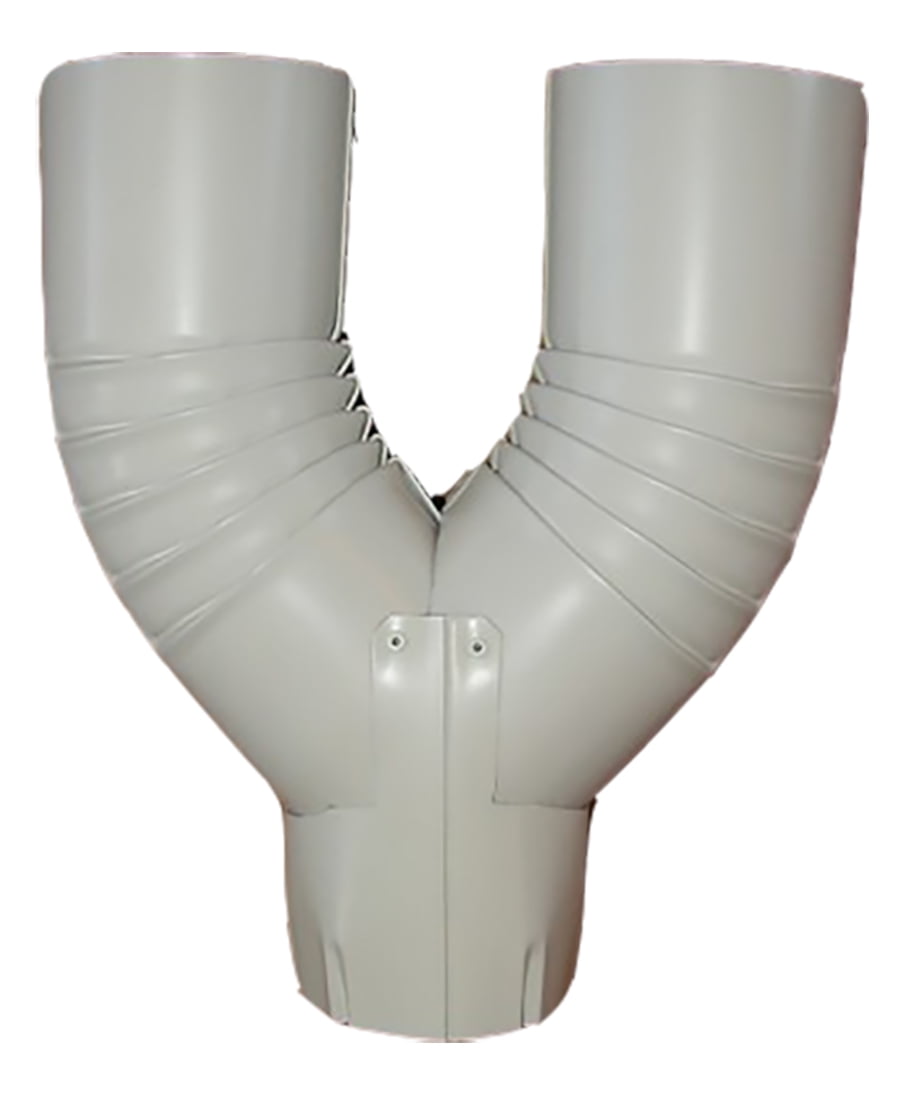 Downspout Funnel, Y 3 inch, Round, Aluminum, White