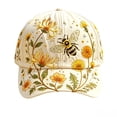 thumbnail image 5 of Garden Morning Cap Vintage Floral Printed Baseball Cap, Multistyle Floral Animal Sacred Heart Design Adjustable Trucker Cap, New Cottagecore Outdoor Casual Dad Hat for Men Women, Bee, 5 of 9