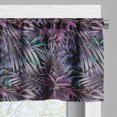 thumbnail image 5 of Ambesonne Floral Valance & Curtain, Tropical Forest Leaves Retro, 55"x24", Quartz Turquoise and Black, 5 of 7