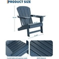thumbnail image 2 of Modern HDPE Plastic Adirondack Chair - Oversize 380LB Poly Lumber Weather Resistant Firepit Chair - Outdoor Patio Chairs with Wooden Textured for Garden, Backyard, Lawn, Deck, Pool, Porch - Navy Blue, 2 of 7