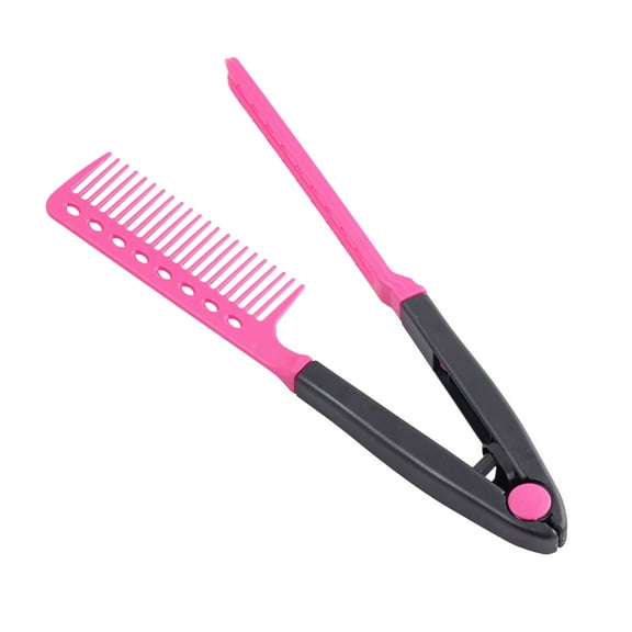 Hair Straightening Comb - Clamp Style Styling Tool With Sectioning Teeth For Smooth Looking Finish Easy To Hold For Daily Use Home Or Travel