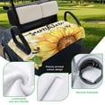 thumbnail image 5 of Golf Cart Seat Covers for 2 Seater,Sunflowers Microfiber Cart Seat Towel Blanket,Yellow Plaid Sunshine Vintage Country Bee Absorbent Breathable Non Slip Bench Seats Protector for Golf Course 51"x31", 5 of 9