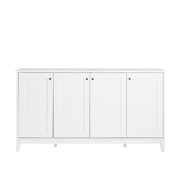 Prepac Yaletown White 4 Panel Door 60" W x 32" H x 16" D Storage Cabinet