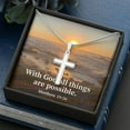 thumbnail image 6 of Scripture Card With God All Things Are Possible Matthew 19:26 Cross Card Necklace w Stainless Steel Pendant Religious, 6 of 20