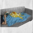 thumbnail image 5 of Summer Soft Flannel Fleece Throw Blanket, Love Lettering on a Turtle Ocean Animals Vacation Sunbathing Relaxation, Cozy Plush for Indoor and Outdoor Use, 50" x 70", Mustard and Sky Blue, by Ambesonne, 5 of 5