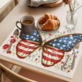 thumbnail image 3 of 4th of July Placemats Set of 8 Independence Day Butterfly Botanical Place Mats Indoor Wipeable Table Mats Washable Cloth Dining Table Placemats for Kitchen Holiday Party Home Decor 13x19 Inch, 3 of 9