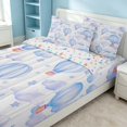 thumbnail image 2 of Erosebridal Cute Hot Air Ballon Zipper Full Size Comforter Sets with Fitted Sheet and 2 Pillowcases, Romantic Love Zipper Bedding Set, Stars Reversible, Sky Blue White, Stars Reversible, 2 of 7