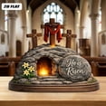 thumbnail image 5 of Easter Resurrection Tomb Ornament He is Risen Light-Up 2D Wooden Tabletop Decor of Thorns Cross Religious Sign for Home Mantel, Altar & Easter Celebrations Use, 5 of 7
