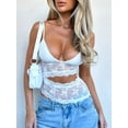 thumbnail image 5 of Elippeo Women Lace Camisoles Plunge Neckline Sleeveless Backless Tank Tops Summer Slim Fit Vests Tops Streetwear, 5 of 8