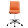 thumbnail image 5 of Modway Ripple Armless Vegan Leather Drafting Chair in Silver Orange, 5 of 9