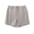 thumbnail image 4 of Afuyipoi Men's Quick-Dry Beach & Outdoor Shorts, Solid Color Button Elastic Waist 3-Inch Shorts with Side Pockets Khaki XL, 4 of 8