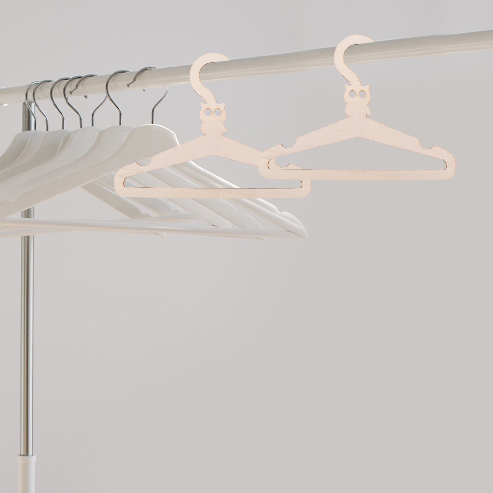 5 Pieces Wooden Hanger Nappy Cute Pantry Coat Skirt Hangers Baby