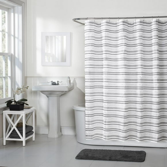 Hometrends Graham Tufted Loop Heavy Weight Woven Fabric Shower Curtain