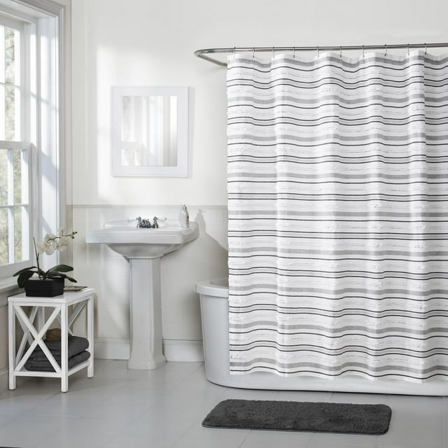 Hometrends Graham Tufted Loop Heavy Weight Woven Fabric Shower Curtain