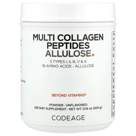 Codeage Multi Collagen Peptides Allulose, Unflavored, 21.16 oz (600 g)