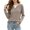 Beige, variant on Patchwork Knit Long Sleeve Crew Neck Tunic Top for Everyday Casual Fall Seasonal Comfort, Blue, L