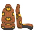 thumbnail image 3 of Easy to Install Car Universal Seat Cover, Cartoon Retro Pattern Four Seasons Universal Front Seat Cover, 2-Piece, 3 of 8