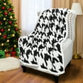 thumbnail image 7 of Catalonia Houndstooth Sherpa Fleece Throw Blanket, Cozy Fuzzy Jacquard Blanket for the Couch Bed | Fluffy Comfy Warm Heavy Throws | Comfort Caring Gift, Black Dente, 50x60 inches, 7 of 7