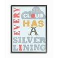 thumbnail image 2 of Stupell Red Blue Yellow Every Cloud Has A Silver Lining Typography Framed Wall Art,11x14, Proudly A - Multi-color 16 x 20, 2 of 5
