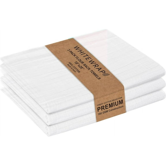 Flour Sack Towels 18x28 – 100% Cotton (Pack of 3), Reusable Kitchen Tea Towels for Baking, Crafts, Embroidery Ideas