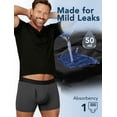 thumbnail image 3 of TIICHOO Washable Incontinence Underwear for Men Soft Leakproof Underwear for Men Boxer Briefs 5 Pack (Large, 2 Black/2 Grey/Burgundy), 3 of 8