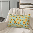thumbnail image 5 of Gukieu White Polka Dot Sunflower Print Plush Pillow Cover, Hidden Zipper Pillow Protector without Pillow Core, Suitable for Bedroom, Office, Car Decoration-14"x20", 5 of 6