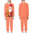thumbnail image 2 of Renewold Lightweight Pj Long Pant with Big Pockets Kids 3-4 Soft Christmas Athletic Outfits for Jogger Walking Sant Reindeer Orange Fall & Winter Clothing Pajama Set of 2, 2 of 5