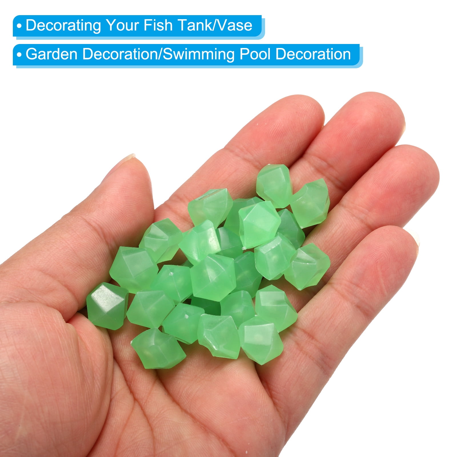 Unique Bargains Glow Rocks Luminous Stones Decor for Garden Green