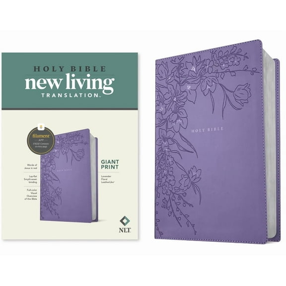 NLT Giant Print Bible, Filament Enabled (Leatherlike, Lavender Floral, Red Letter), (Hardcover)