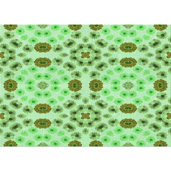 Ahgly Company Indoor Rectangle Patterned Jade Green Area Rugs, 2' x 5'
