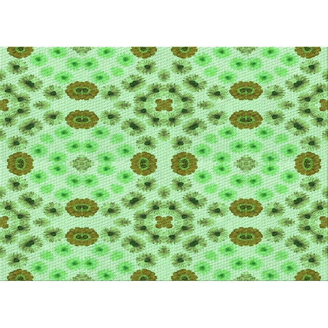 Ahgly Tapis Rectangulaire Lavable en Machine Intérieur Vert Jade Transitionnel, 6 Pieds x 9 Pieds