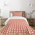 thumbnail image 3 of Ambesonne Geometric Quilted Bedspread Set 2 Pcs, Polka Dots Vibrant, Twin Size, Pale Yellow Red, 3 of 6