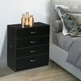 thumbnail image 2 of Debonair Black 4 Drawer Dresser, Chest of Drawers for Bedroom, Modern Storage Cabinet Dresser Organizer Unit with Handle for Living Room, Closet, Hallway, 2 of 8
