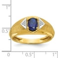thumbnail image 2 of Diamond2Deal 14K Yellow Gold Men's Created Sapphire and Diamond Ring Size 10, 2 of 5