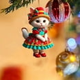 thumbnail image 2 of Christmas Cat Shaped Acrylic Ornaments - 2D Cartoon Cat Hanging Decor, Christmas Tree Car Home Festive Decoration & Gift, 2 of 6
