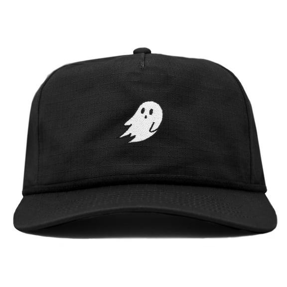 Dalix Ghost 5 Panel Snapback Cotton Baseball Cap Adjustable Hat Mens in Black
