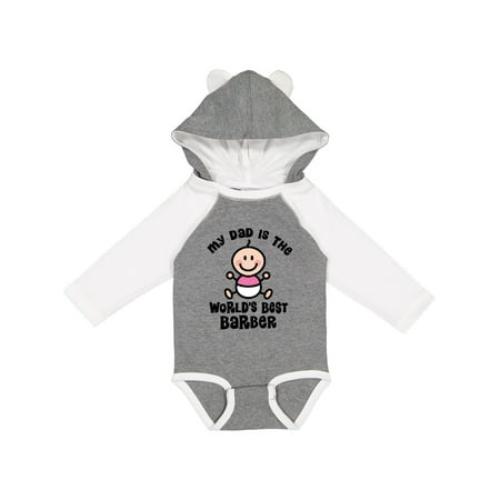 

Inktastic My Daddy Worlds Best Barber Gift Baby Girl Long Sleeve Bodysuit