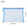 thumbnail image 2 of Malla Cremallera Bolsas, A5 Nylon Cremallera Bolsa Lápices Estuche Almacenamiento Bolsillos para Viajes Oficina Accesorios, Cielo Azul Paquete de 6, 2 of 5