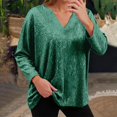 thumbnail image 2 of Womens Shirts Sequin Tops for Women Green Long Sleeve Sparkly Outfits for Women Glitter Tops Dressy Tops for Women Night Out Womens Holiday Tops, 2 of 6