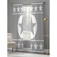 thumbnail image 4 of Western Star Ethnic Sheer Curtains 84 Inch Length 2 Panels Set Window Treatments, Grey Texas Ethnic Stars Tribal Art Rod Pocket Semi Curtains for Living Room/Bedroom/Kitchen Décor, 104"W x 84"L, 4 of 7
