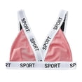thumbnail image 4 of GTEYOIJN Pink Y Back Spaghetti Thin Strap Yoga Bras for Women No Padding With Adjustable Back Hooks V-Neck Basic Wireless Racerback Bra Low Support Workout Sports Bra, 4 of 5