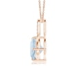 thumbnail image 2 of ANGARA Natural Claw-Set 1.4 ct Aquamarine Infinity Pendant with Diamonds in 14K Rose Gold for Women (Size-7mm) | March Birthstone, Anniversary, Jewelry Gift for Women | Natural Aquamarine Necklace, 2 of 8