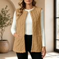 thumbnail image 2 of yillto Womens Sherpa Fleece Sleeveless Vest Jackets Lightweight Warm Fuzzy Open Front Fall Clothes Winter Coats, 2 of 7