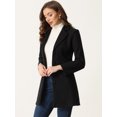 thumbnail image 3 of Abrigo para Mujer con Solapa y Botones Abrigo de Invierno Negro L, 3 of 5
