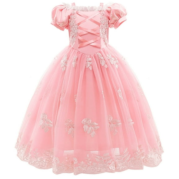 AoDai Princess Sofia Dress for Girl Cosplay Halloween Costume Puff Sleeve Layerd Dresses